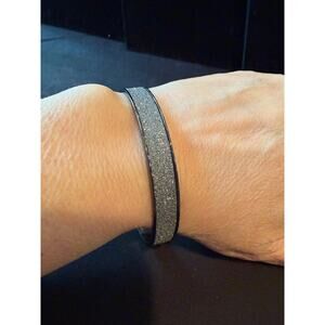 Monet branded vintage bangle bracelet sparkly pave crystals 8” retro glam chic